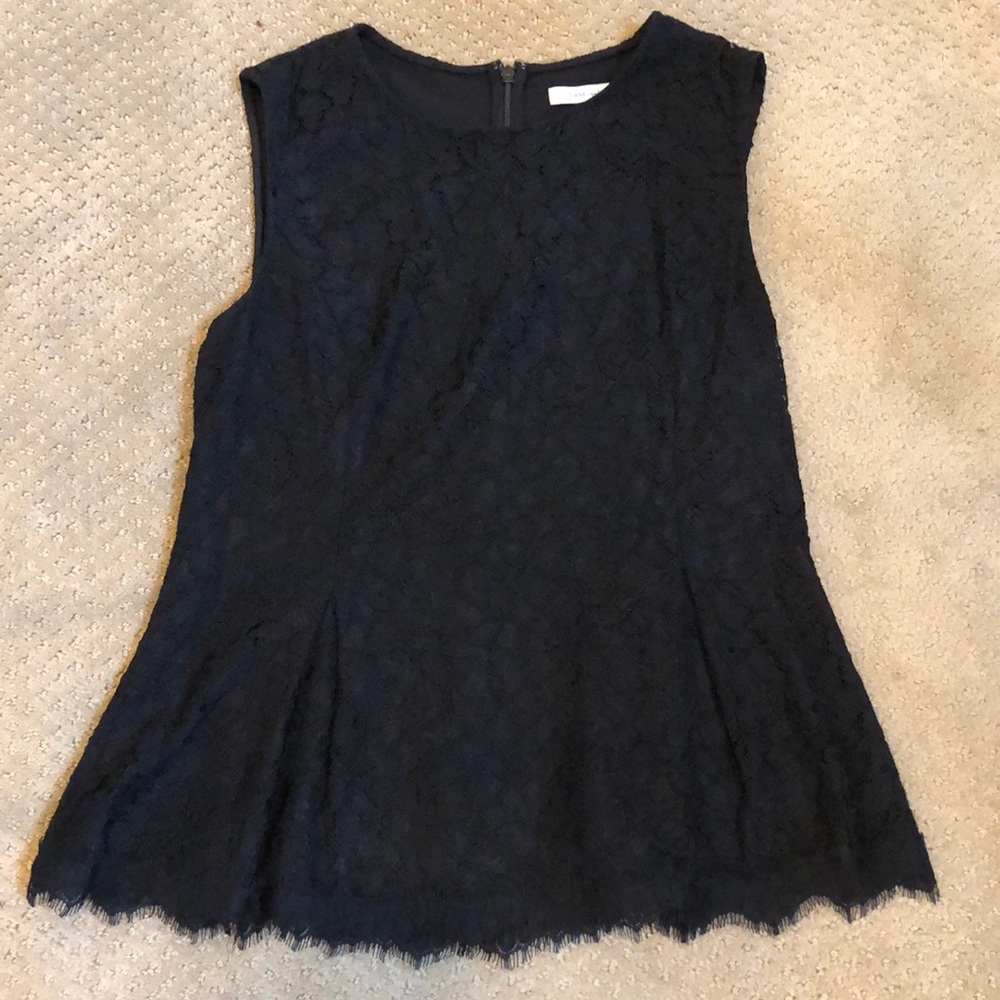Dian Von Furstenberg black lace top